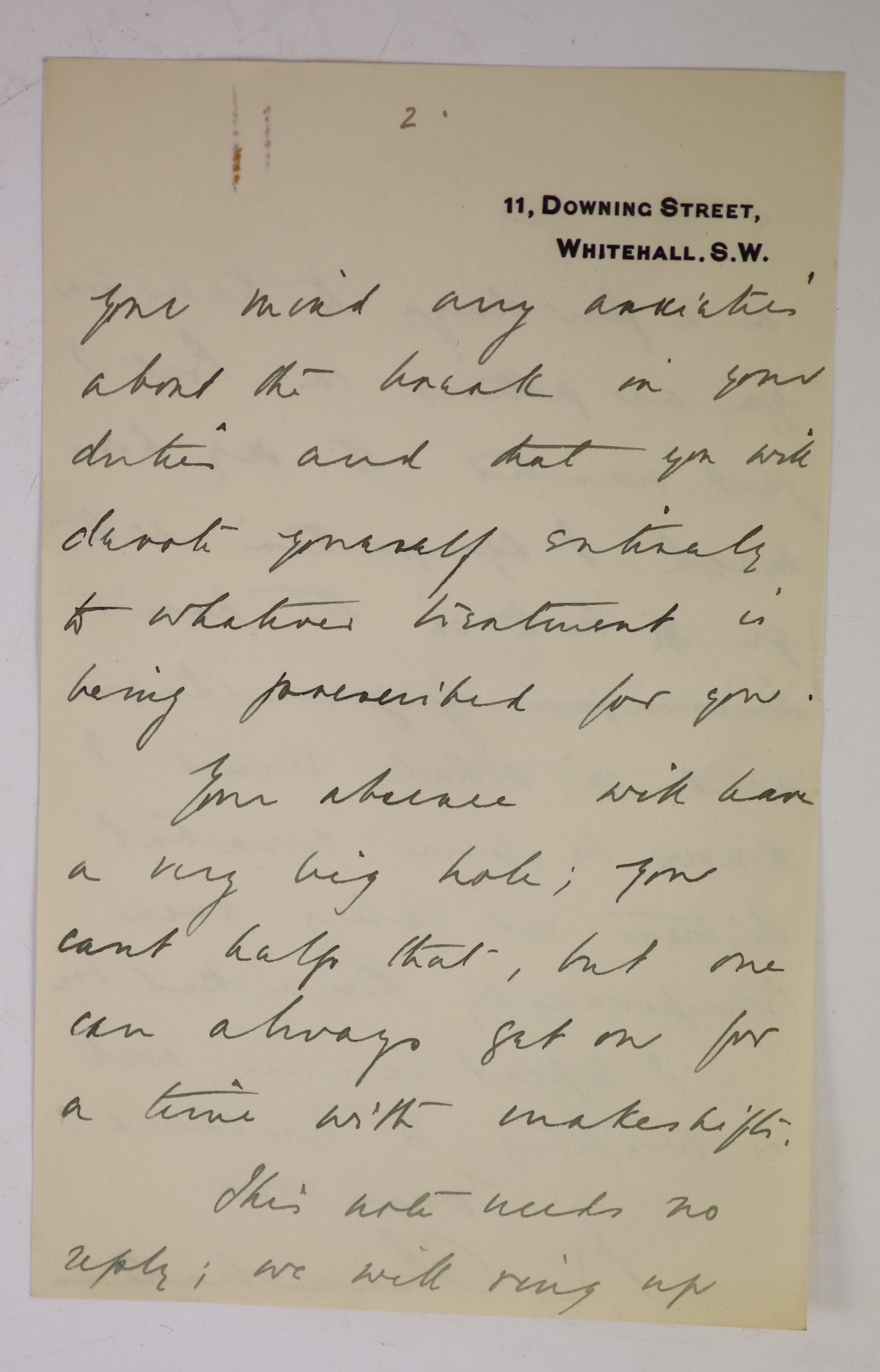 Chamberlain, Neville (1869-1940) An a/l, 4pp, 8vo, to Douglas Hogg, from 11, Downing Street, dated July 20th, 1936, another, 7pp, 8vo, with envelope, addressed to The Right Hon. The Viscount Hailsham, Carters Corner, Pla